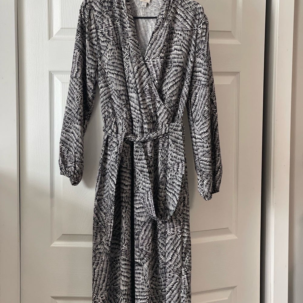 a new day Monochrome Patterned Long Sleeve Dress